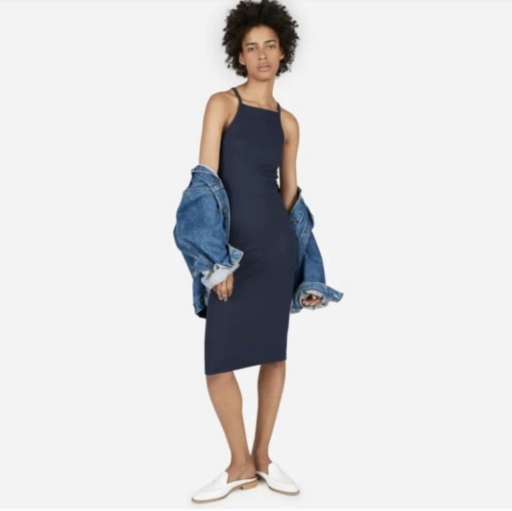 Everlane ribbed pima cotton midi dress